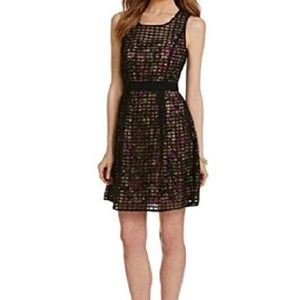6 Jessica Simpson Floral Black Lace Party Dress with Overlay Black Floral